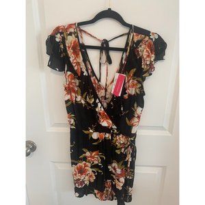 NWT Floral ruffle short sleeve romper